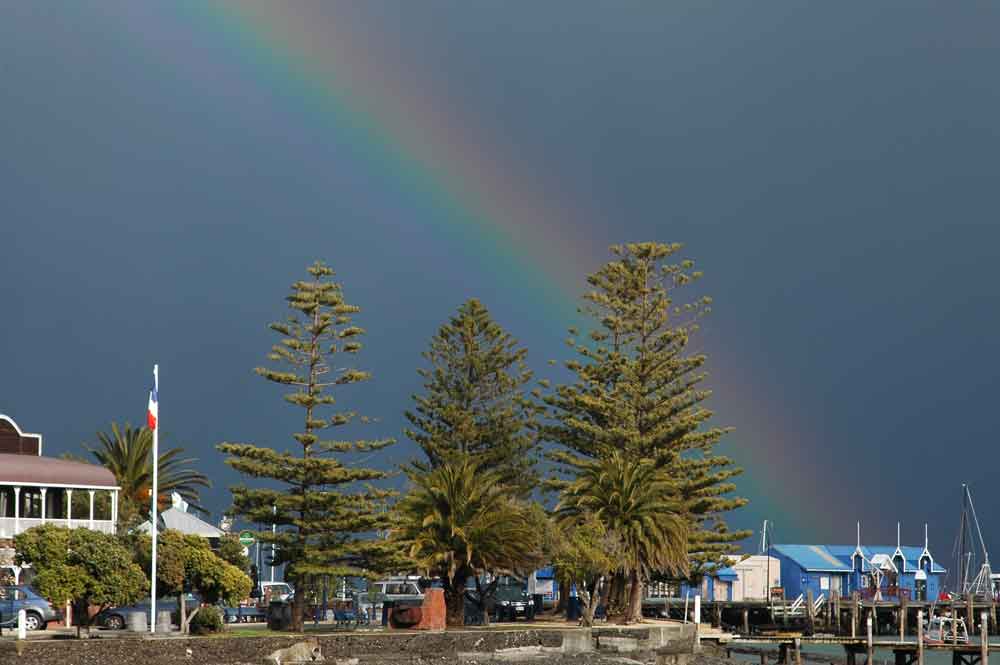 216 - Nueva Zelanda, paisaje, arco iris